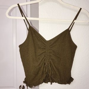 Olive green crop top